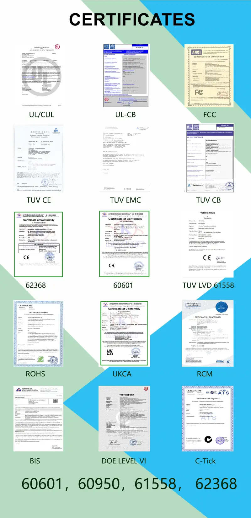 TQ Power Certificates
